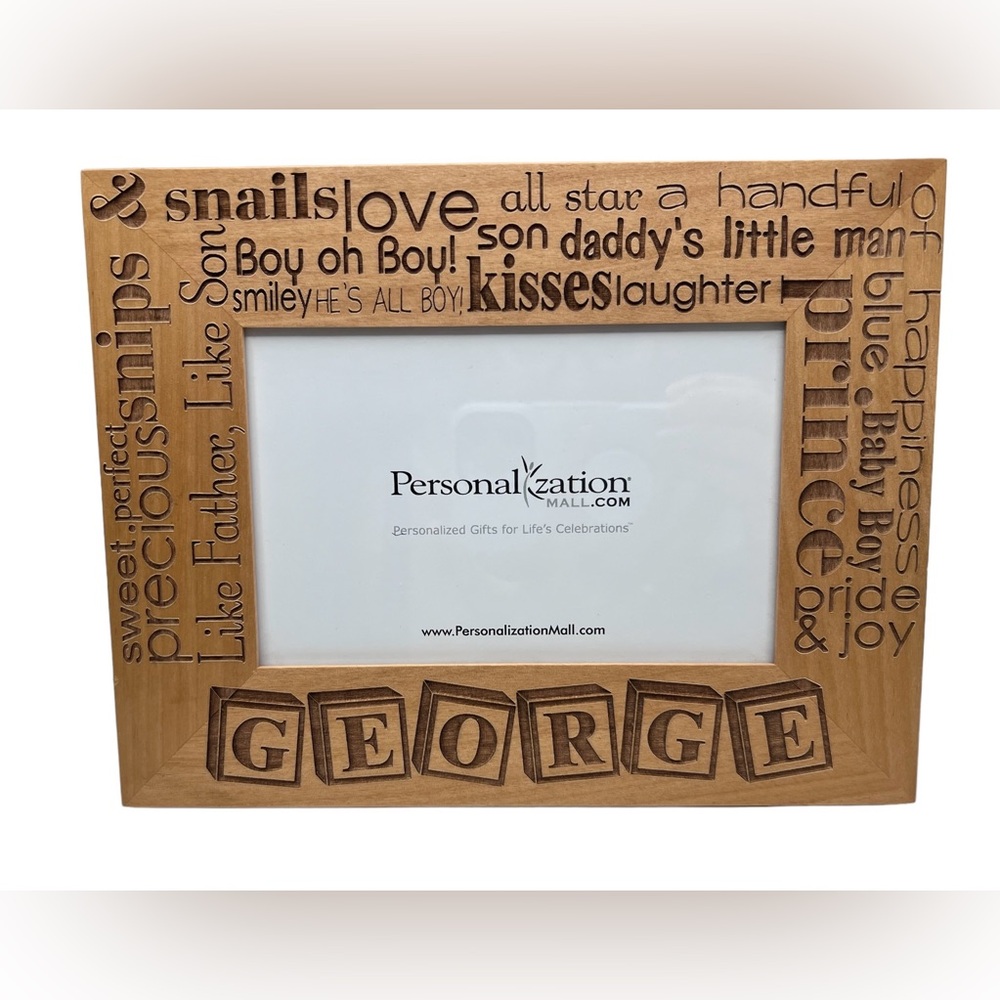 Personalized Wooden George 4 x6 Horizontal Picture Frame